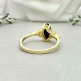 2ct Engagement Ring Marquise Black Diamond Petite Solitaire 14k Yellow Gold Over