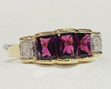 5ct Engagement Ring Radiant Cut Ruby Stackable Partywear 14k Yellow Gold Finish