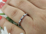 2ct Round Cut Blue Sapphire Full Eternity Wedding Band Ring 14k WhiteGold Finish