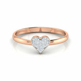 1Ct Round Cut Diamond Heart Shape Cluster Engagement Ring 14K Rose Gold Finish