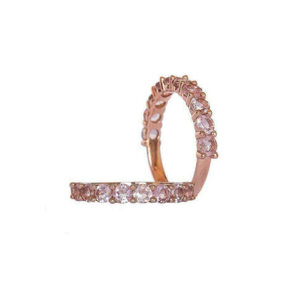 1.1ct Round Cut Peach Morganite Wedding Band Anniversary 14k Rose Gold Finish