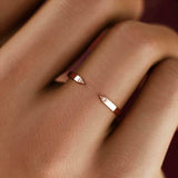 Dainty Open Stackable Wedding Band 0.12ct Round Cut Diamond 14k Rose Gold Finish