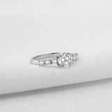 1.75ct Round Cut Diamond Engagement Ring Accents Solitaire 14k White Gold Finish