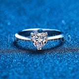 1ct Heart Cut Simulated Diamond Solitaire Engagement Ring 14k White Gold Plated