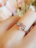 2ct Heart Cut Peach Morganite Engagement Ring 14k White Gold Finish Trilogy