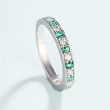 2ct Round Cut Green Emerald Channel Set Half Eternity Band 14k White Gold Finish