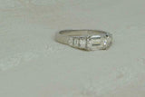 2.3ct Emerald Cut Diamond Solitaire Step Baguette Accent Ring 14k WhiteGold Over