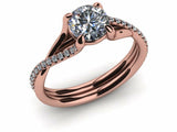 1.4ct Round Cut Diamond Infinity Solitaire Engagement Ring 14k WYR Gold Finish