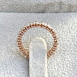 1.5ct Round Cut Moissanite Full Eternity Women Wedding Band 14k Rose Gold Plated