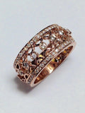 3Ct Round Cut Diamond Filigree Vintage Women Wedding Band 14K Rose Gold Finish