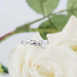 1.5ct Heart Cut Diamond Engagement Ring Twisted Infinity 14k White Gold Finish