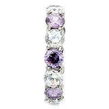 3Ct Round Cut Purple Amethyst Diamond Eternity Wedding Band 14K White Gold Over