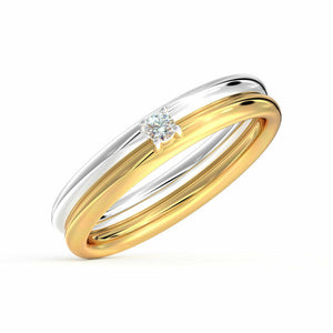 0.3ct Wedding Ring Band Round Cut Diamond Anniversary Design 14k DualGold Finish