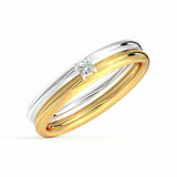 0.3ct Wedding Ring Band Round Cut Diamond Anniversary Design 14k DualGold Finish