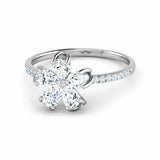 2Ct Pear Cut Diamond Floral Nature Inspired Engagement Ring 14K White Gold Over