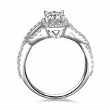 3.5ct Oval Cut Diamond Twist Infinity Shank Solitaire Ring 14k White Gold Finish