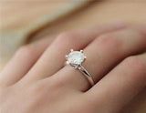 1Ct Round Cut Diamond Six Prong Solitaire Engagement Ring 18K White Gold Finish