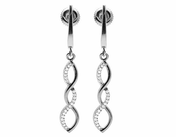 0.2ct Round Cut VVS1D Diamond Infinity Dangle Earrings Women 14k White Gold Over