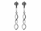 0.2ct Round Cut VVS1D Diamond Infinity Dangle Earrings Women 14k White Gold Over