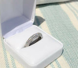 2.5ct Round Cut Diamond Wedding Ring Band Full Eternity 14k White Gold Finish