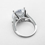 4ct Round Cut Diamond Engagement Ring Solitaire with Accents 14k White Gold Over