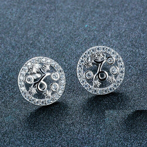 1.5ct Round Cut VVS1D Diamond Halo Solitaire Stud Earrings 18k White Gold Finish