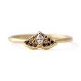 0.2ct Marquise Cut Diamond Engagement Ring 14k Yellow Gold Finish Moth Butterfly