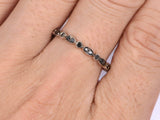 1.1ct Round Cut Black Diamond Stackable Full Eternity Band 14k White Gold Finish