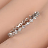 Milgrain Full Eternity Wedding Ring Band 1ct Round Diamond 14k White Gold Finish