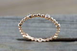 1ct Round Cut VVS1D Diamond Wedding Band Beaded Stackable 14k Yellow Gold Finish