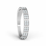 2Ct Round Cut Diamond Four Square Tiled Women Wedding Band 14K White Gold Finish