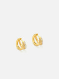 0.5ct Huggies Earrings Round Cut Diamond Stylish Design 14k Yellow Gold Finish