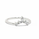 Crown Minimalist Engagement Ring 0.7ct Marquise Cut Diamond 14k WhiteGold Finish