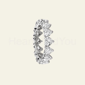 4ct Heart Cut Simulated Diamond Full Eternity Wedding Band 14k White Gold Plated