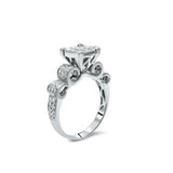 3.5Ct Princess Cut Diamond Stylish Curves Engagement Ring 14K White Gold Finish