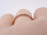 2.5Ct Round Cut Black Diamond Full Eternity Wedding Band 14K Rose Gold Finish