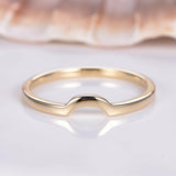 Fancy Plain Wedding Engagement Ring Stackable Band Women 14k Yellow Gold Finish