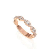 2Ct Round Cut Diamond Stylish Trend Women Wedding Band Ring 14K Rose Gold Finish