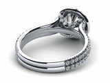 2ct Round Cut Dual Line Diamond Shank Cool Engagement Ring 14k White Gold Finish