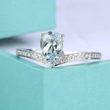 2ct Pear Blue Aquamarine Wedding Band Curved Half Eternity 14k White Gold Finish