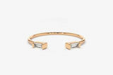 0.3ct Wedding Ring Band Baguette Cut Diamond Open Stackable 14k Rose Gold Finish