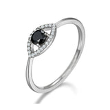 1ct Round Black Diamond Engagement Ring Evil Eye Minimalist 14k Yellow Gold Over