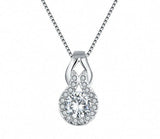 1.2ct Round Cut VVS1 Diamond Pendant Halo Solitaire 14k White Gold Over NO CHAIN