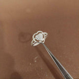 1ct Engagement Ring Round Cut Diamond Heart Split Shank 14k White Gold Finish