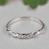 Twisted Infinity Wedding Ring Band 0.6ct Round Cut Diamond 14k White Gold Finish