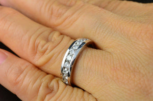 3Ct Round Cut Diamond Channel Set Half Eternity Wedding Band 14K White Gold Over