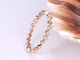 Milgrain Full Eternity Wedding Ring Band 1ct Round Cut Diamond 14k RoseGold Over