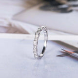 1.3ct Princess Diamond Wedding Band Stackable Half Eternity 14k White Gold Over