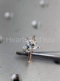 1ct Heart Cut Simulated Diamond Solitaire Engagement Ring 14k Rose Gold Plated