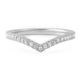 0.7ct Round Cut Diamond Wedding Ring Band Curved Stackable 14k White Gold Finish